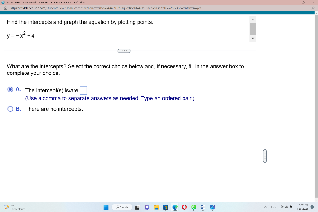 Solved Find the intercepts and graph the equation by | Chegg.com
