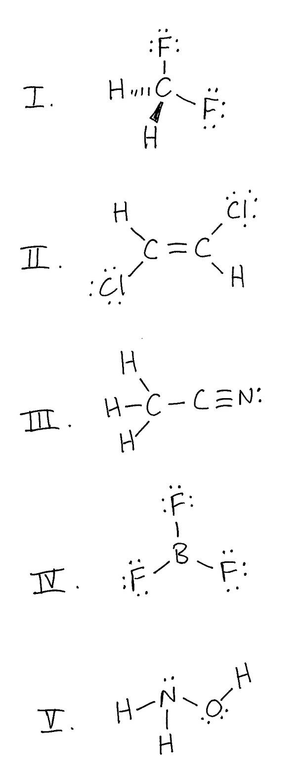 Solved Five Molecules Are Shown Below Choose The Answer Chegg Com