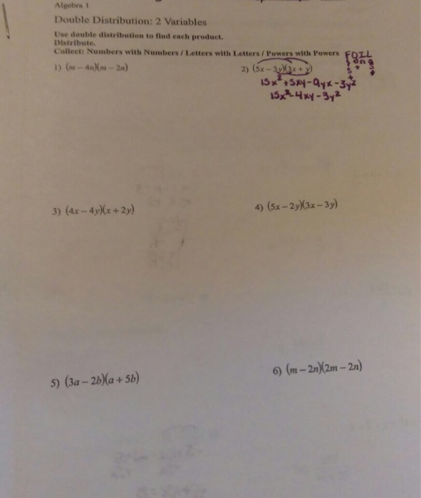 Solved Use double distribution to find each product. | Chegg.com