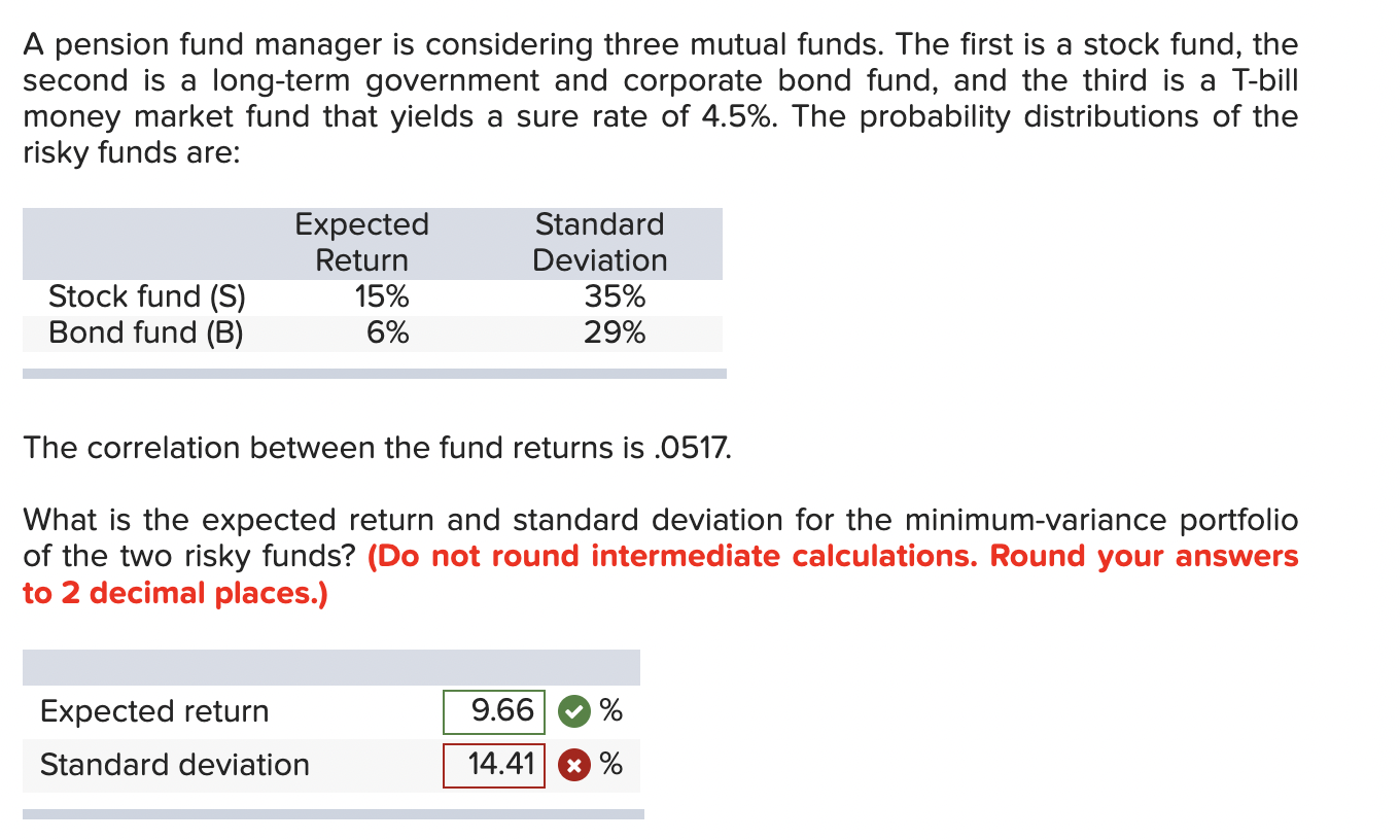 Solved A pension fund manager is considering three mutual | Chegg.com