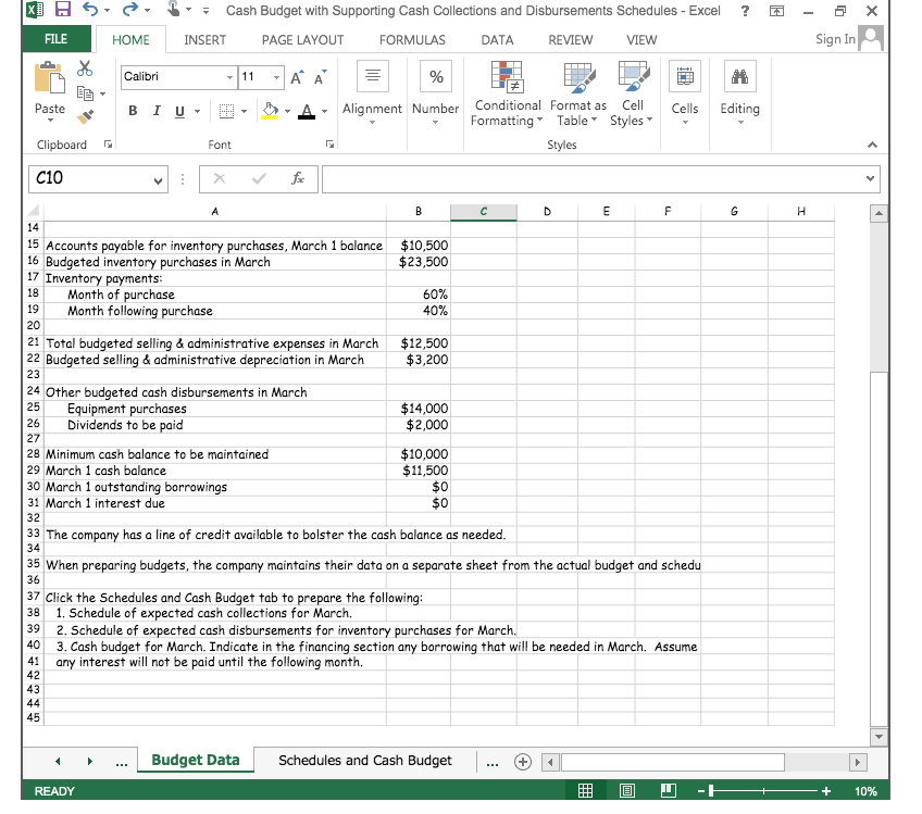 Solved Prepare a sales budget, including a schedule of | Chegg.com