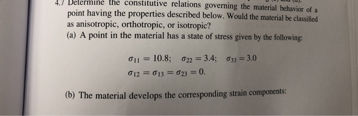 Solved 1. Determine the constitutive relations governing the | Chegg.com