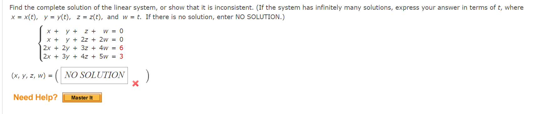 Solved Find The Complete Solution Of The Linear System, Or | Chegg.com