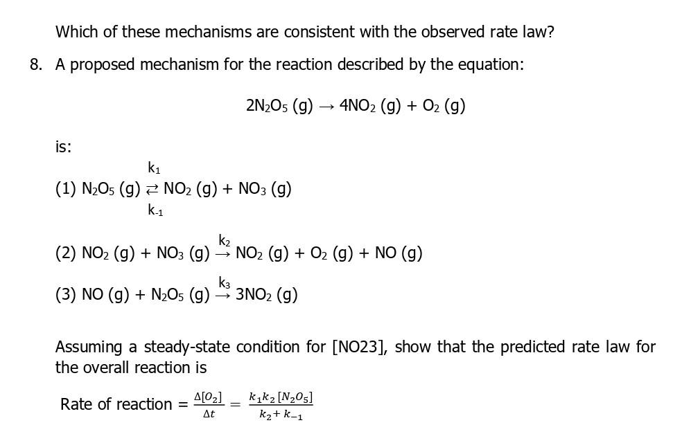 Solved Which of these mechanisms are consistent with the