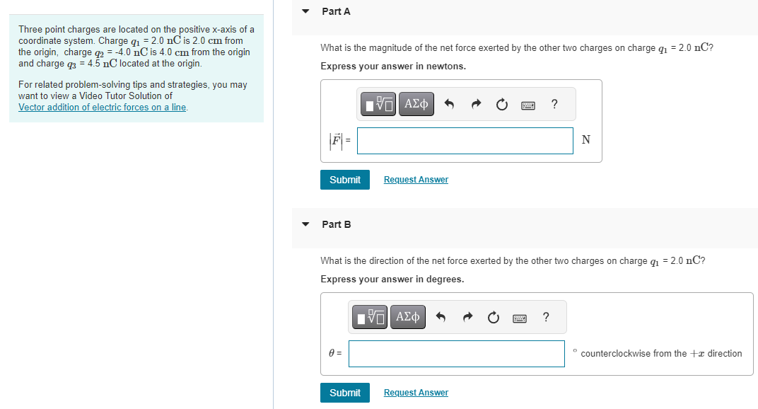 Solved Three point charges are located on the positive | Chegg.com