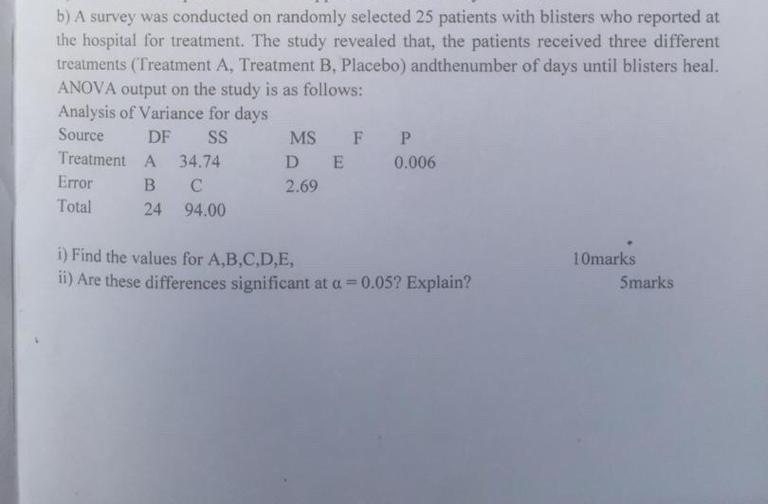 Solved B) A Survey Was Conducted On Randomly Selected 25 | Chegg.com