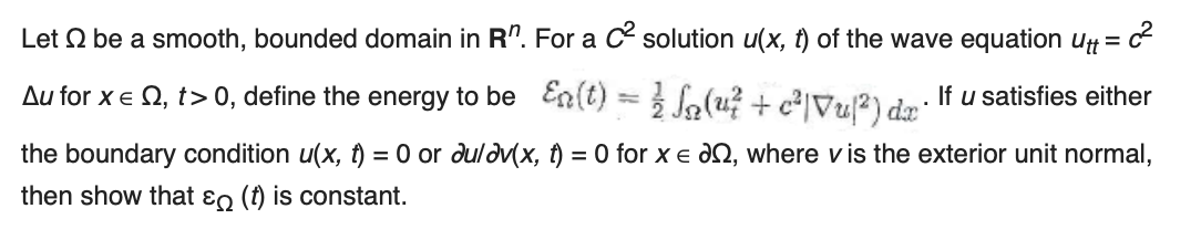 Solved Let be a smooth, bounded domain in R”. For a solution | Chegg.com