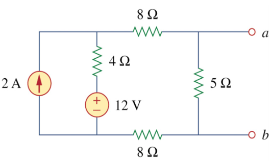 Solved Using Superposition find the current between points a | Chegg.com