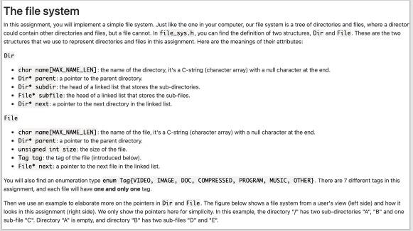 Solved The file system In this assignment, you will | Chegg.com