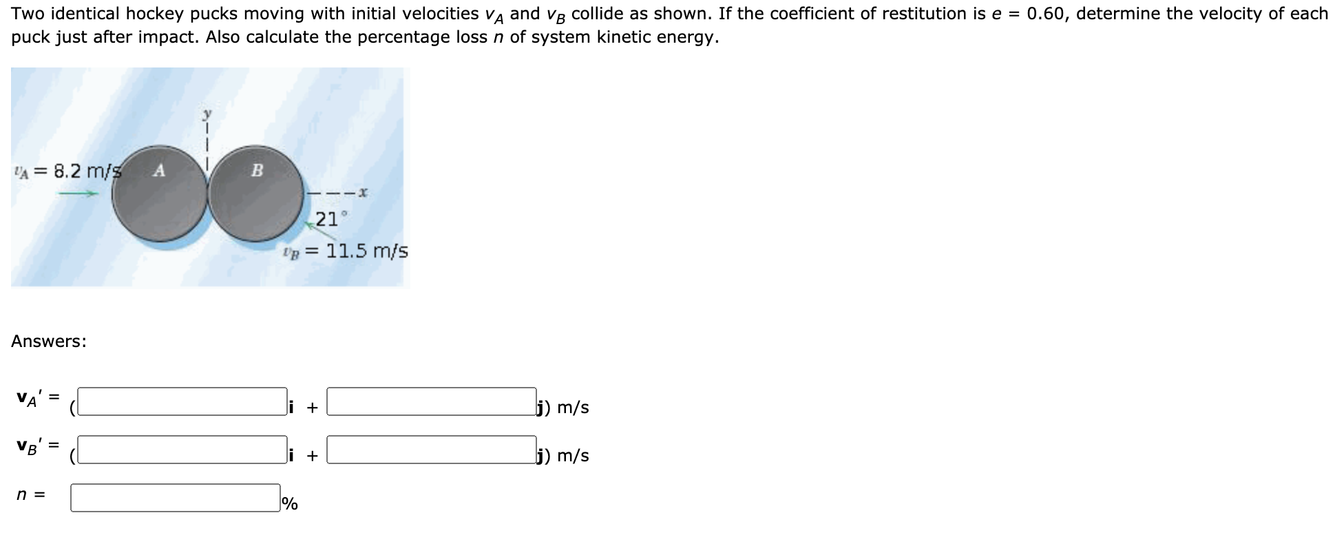 Solved Two identical hockey pucks moving with initial