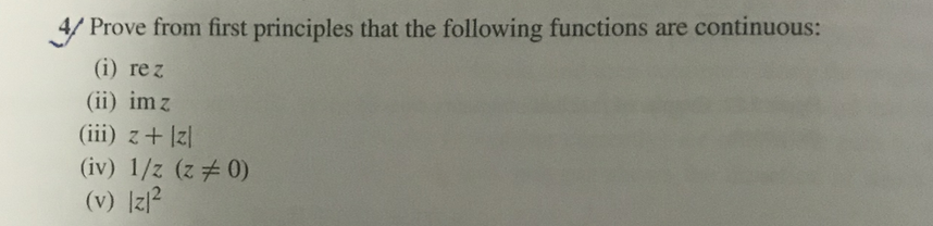 Solved 4 Prove from first principles that the following | Chegg.com