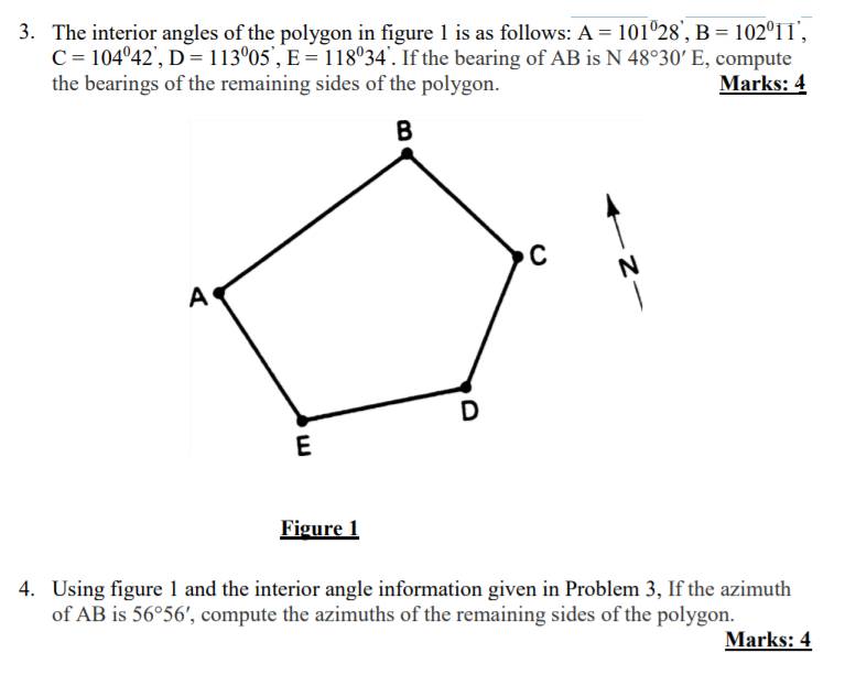 Solved The interior angles of the polygon in figure l is as | Chegg.com