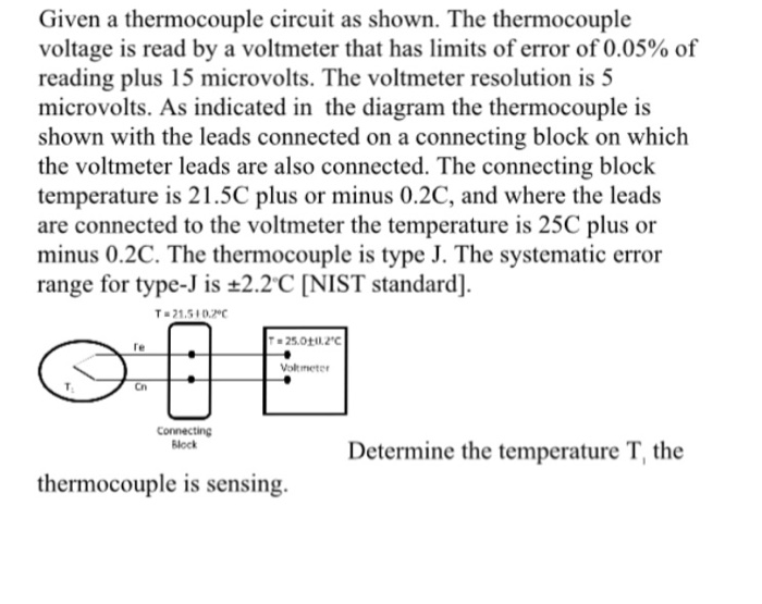 Solved Given a thermocouple circuit as shown. The