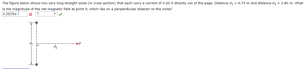 Solved The figure below shows two very long straight wires | Chegg.com