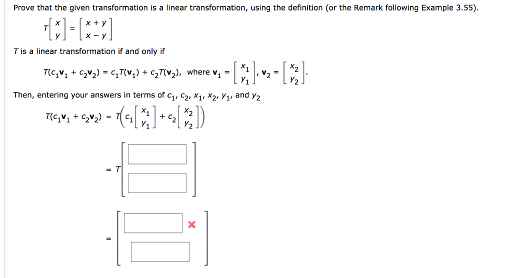 Solved Prove that the given transformation is a linear | Chegg.com