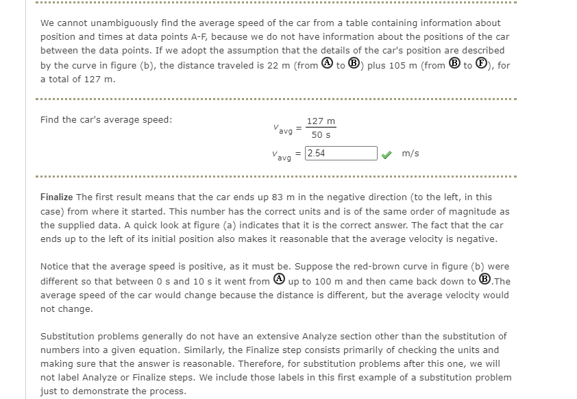 Solved Example 2.1 Calculating the Average Velocity and | Chegg.com