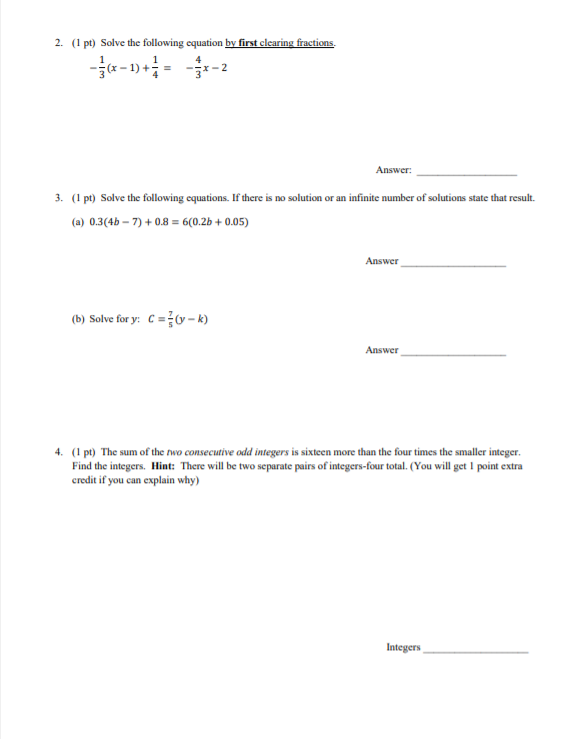 Solved 2. (1 pt) Solve the following equation by first | Chegg.com