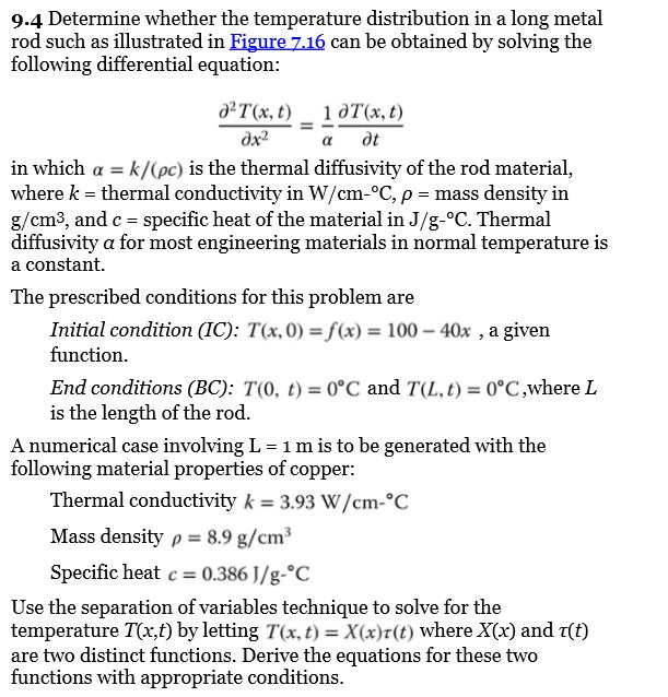 Solved 9.4 Determine whether the temperature distribution in | Chegg.com