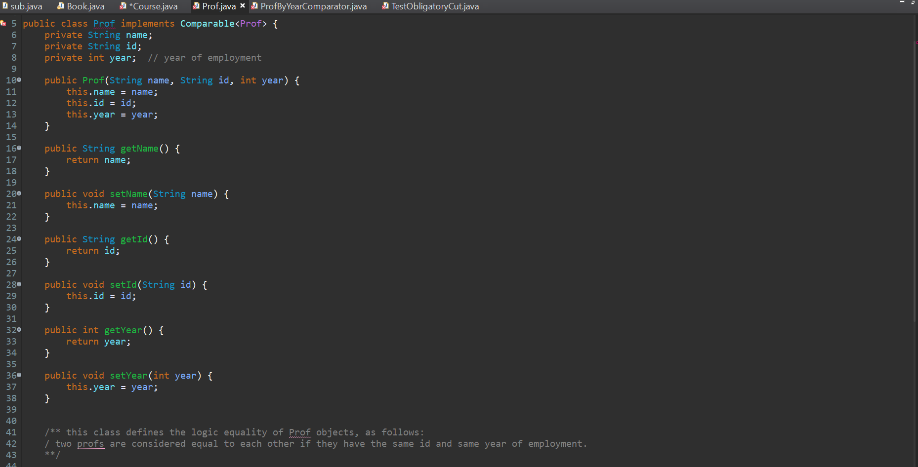 Specification When we define a Java class, we | Chegg.com | Chegg.com