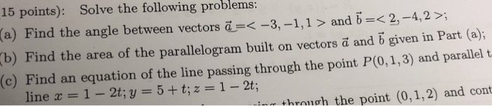 Solved 15 points): Solve the following problems: (a) Find | Chegg.com