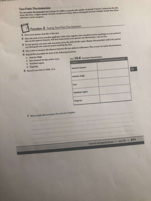 Two Point Discrimination Instructions.pdf Solved Two-Point Discrimination The two-point discrimination | Chegg.com