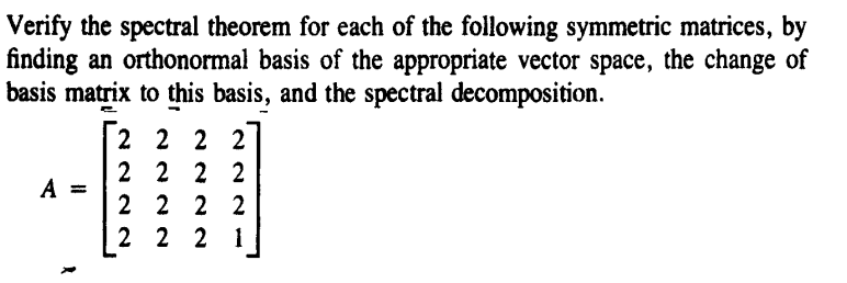 Verify the spectral theorem for each of the following | Chegg.com