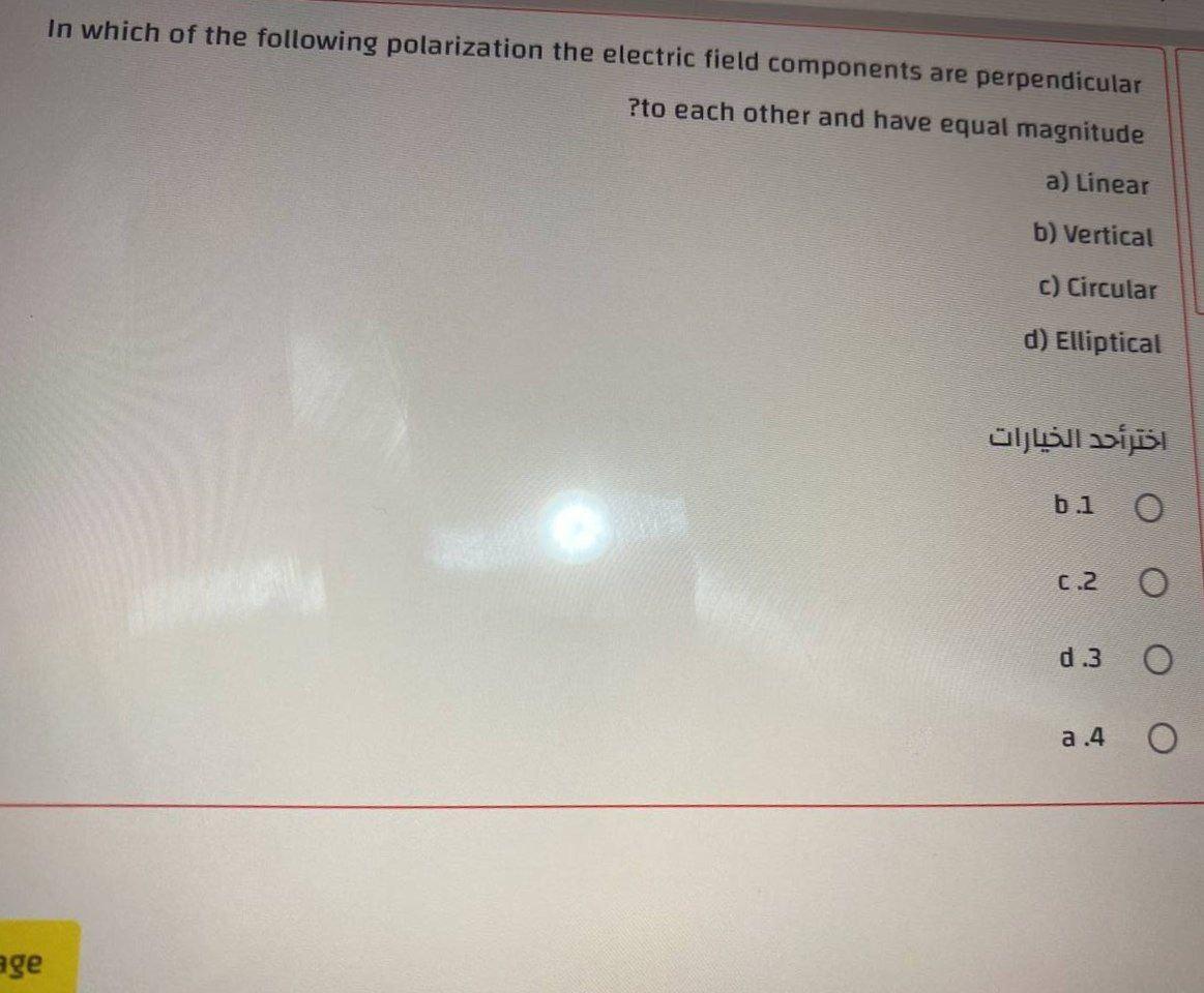 Solved in which of the following polarization the electric | Chegg.com