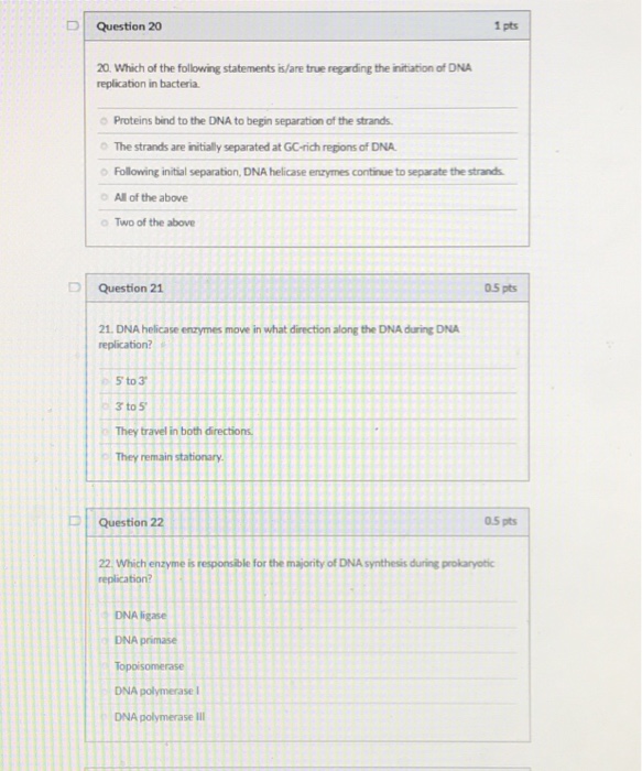 Solved D Question 20 1 pts 20 Which of the following | Chegg.com