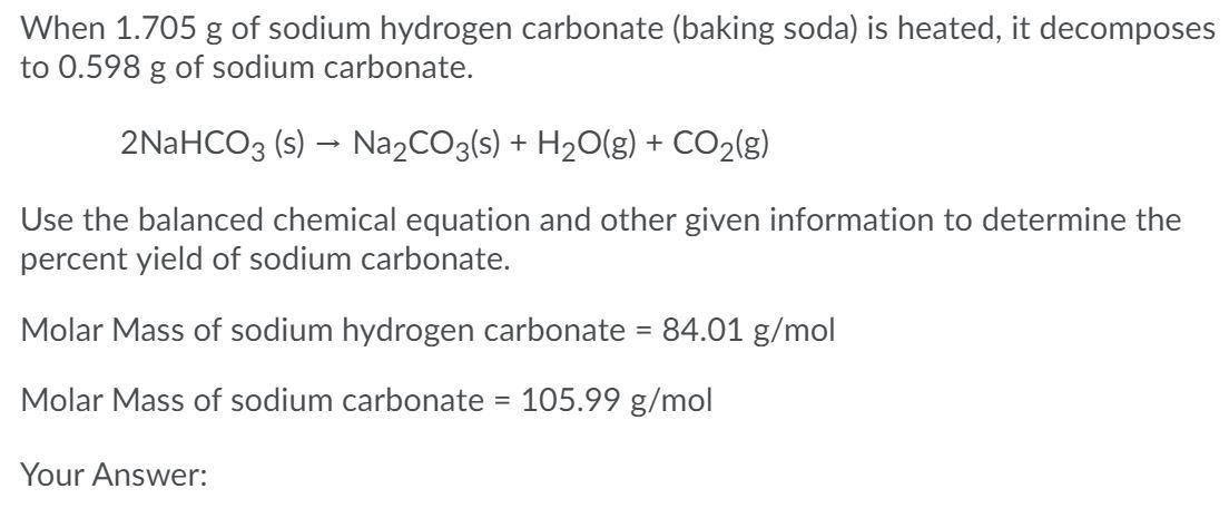 Solved 7-26. Sodium carbonate, washing soda, is produced