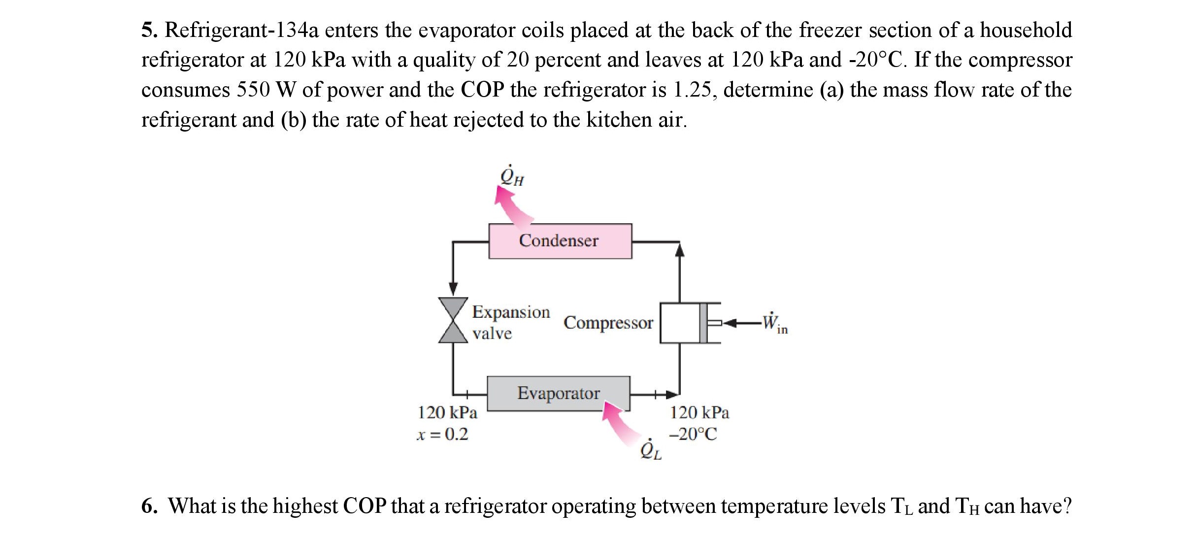 Solved 5. Refrigerant134a enters the evaporator coils