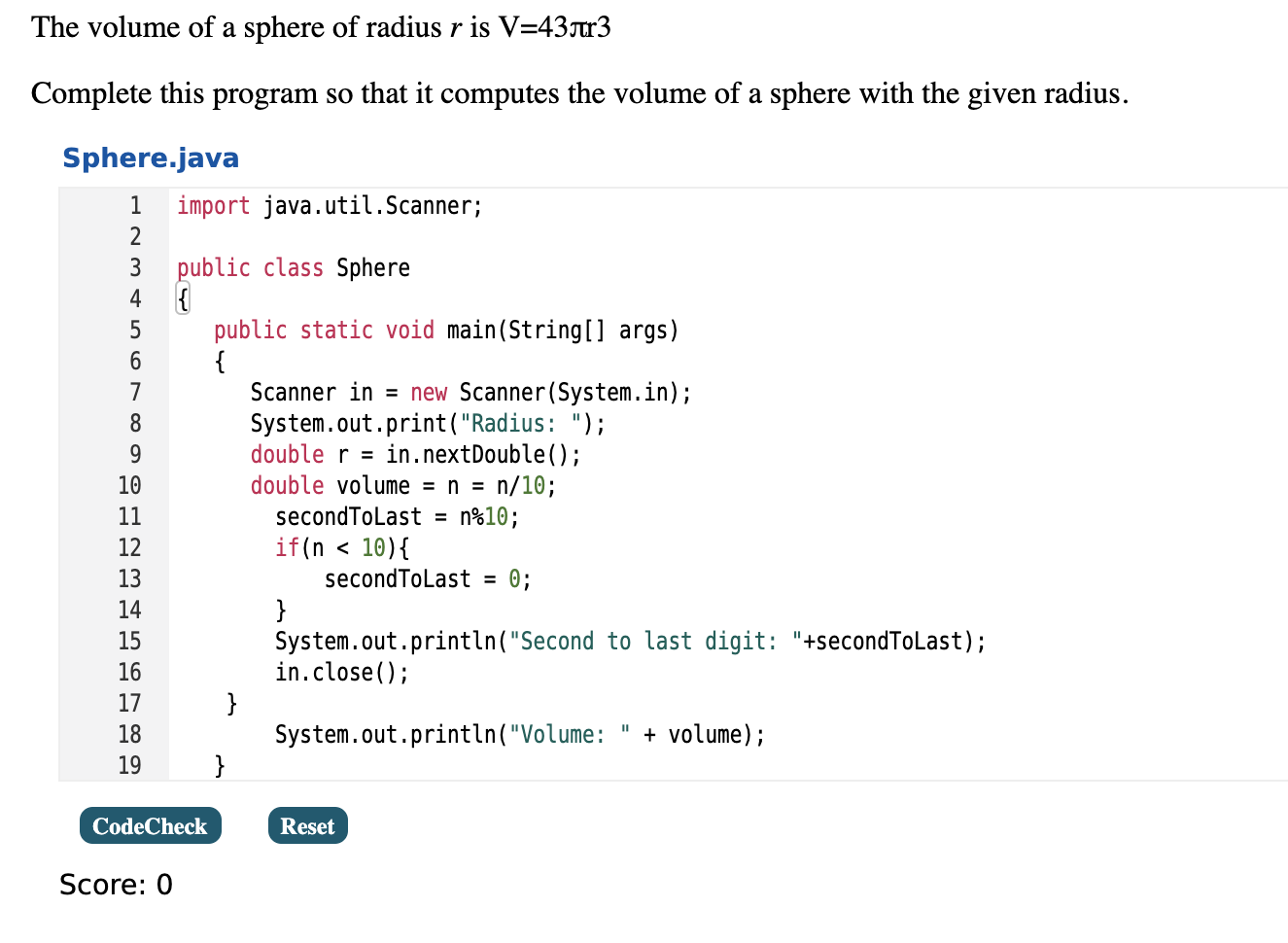 Solved The volume of a sphere of radius r is V=430r3 | Chegg.com