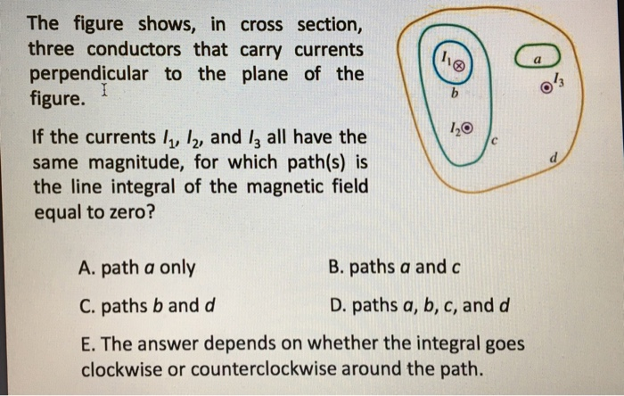 Solved The Figure Shows, In Cross Section, Three Conductors | Chegg.com