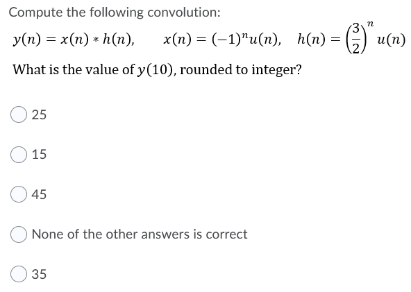 Solved N Compute The Following Convolution: Y(n) = X(n) = | Chegg.com