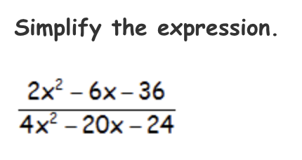 Solved Simplify The Expression. 2x2 - 6x-36 4x² - 20x - 24 