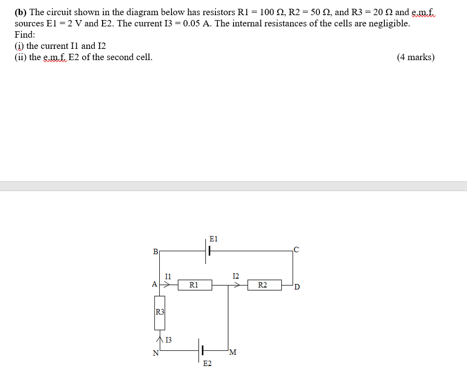 Solved (b) The Circuit Shown In The Diagram Below Has | Chegg.com