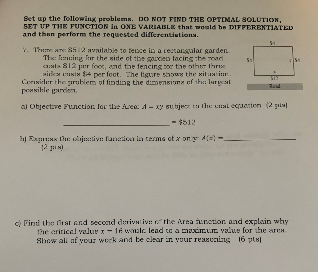 Solved Set up the following problems. DO NOT FIND THE | Chegg.com