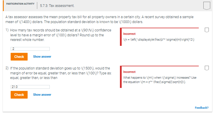 Solved A Tax Assessor Assesses The Mean Property Tax Bill Chegg