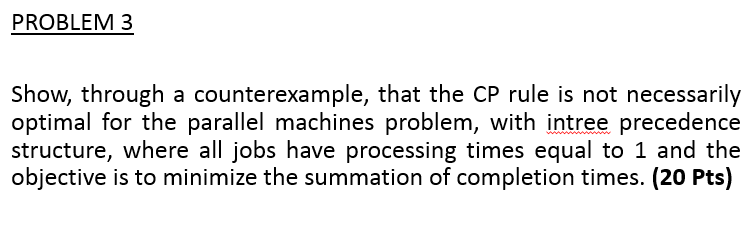 Solved PROBLEM 3 Show, Through A Counterexample, That The CP | Chegg.com