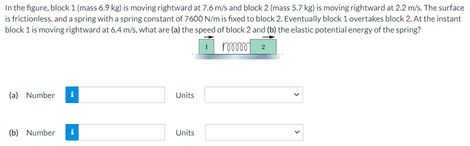 In The Figure, Block 1 (mass 6.9 Kg ) Is Moving | Chegg.com