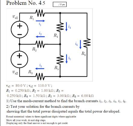 Solved vs1=80.0 V;vs2=110.0 | Chegg.com