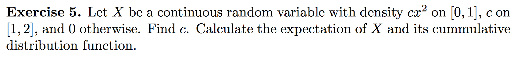 Solved Exercise 5. Let X be a continuous random variable | Chegg.com