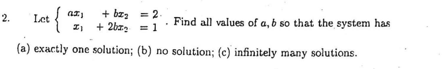 Solved (a) Exactly One Solution; (b) No Solution; (c) | Chegg.com