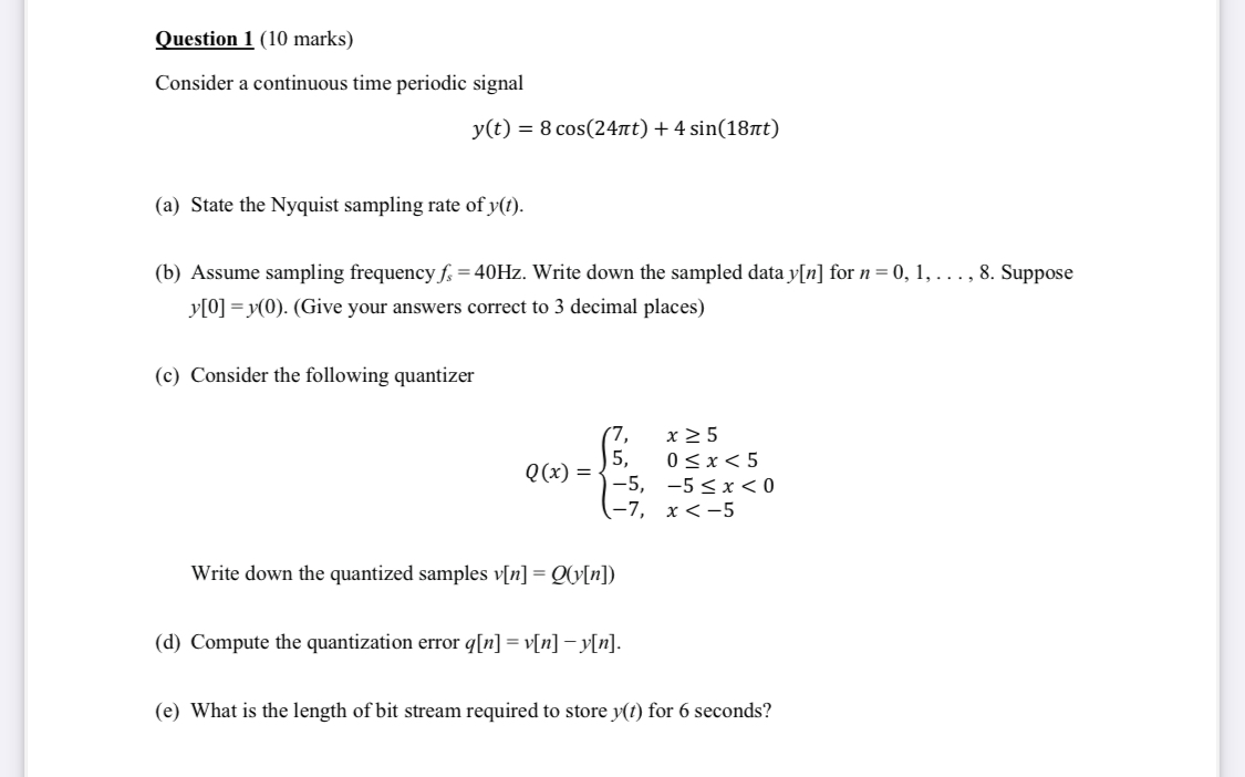 Solved Question Marks Consider A Continuous Time P