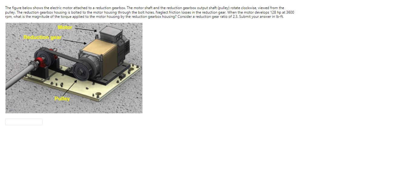Solved The figure below shows the electric motor attached to