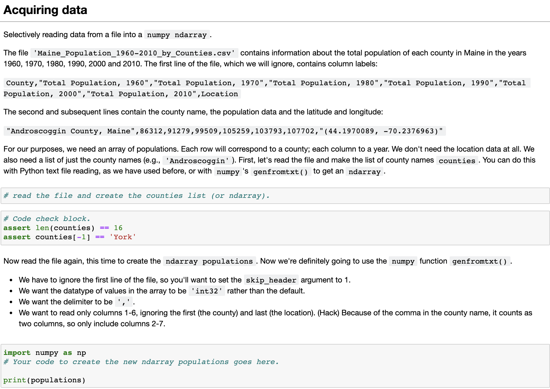 Acquiring data Selectively reading data from a file | Chegg.com