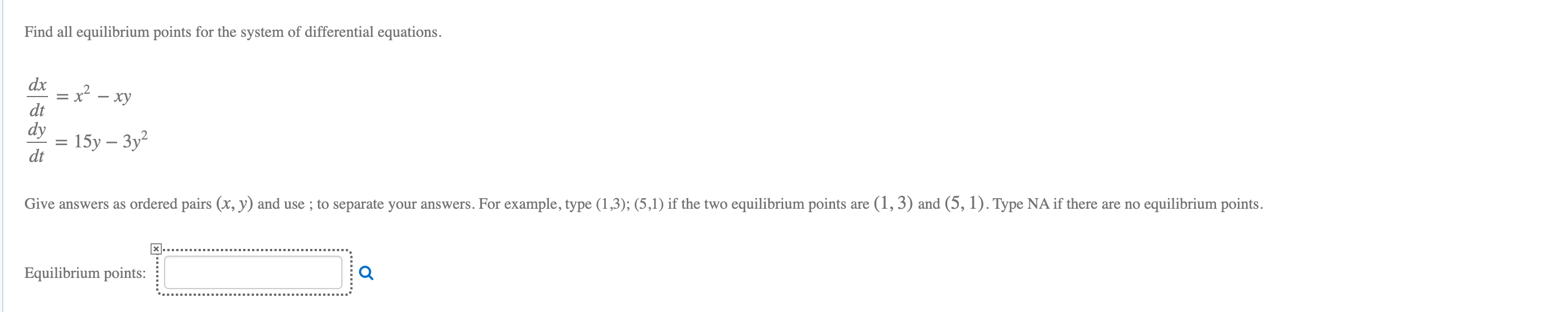 Solved Find all equilibrium points for the system of | Chegg.com