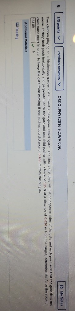 Solved 6. My Notes 3/3 points Previous Answers | Chegg.com