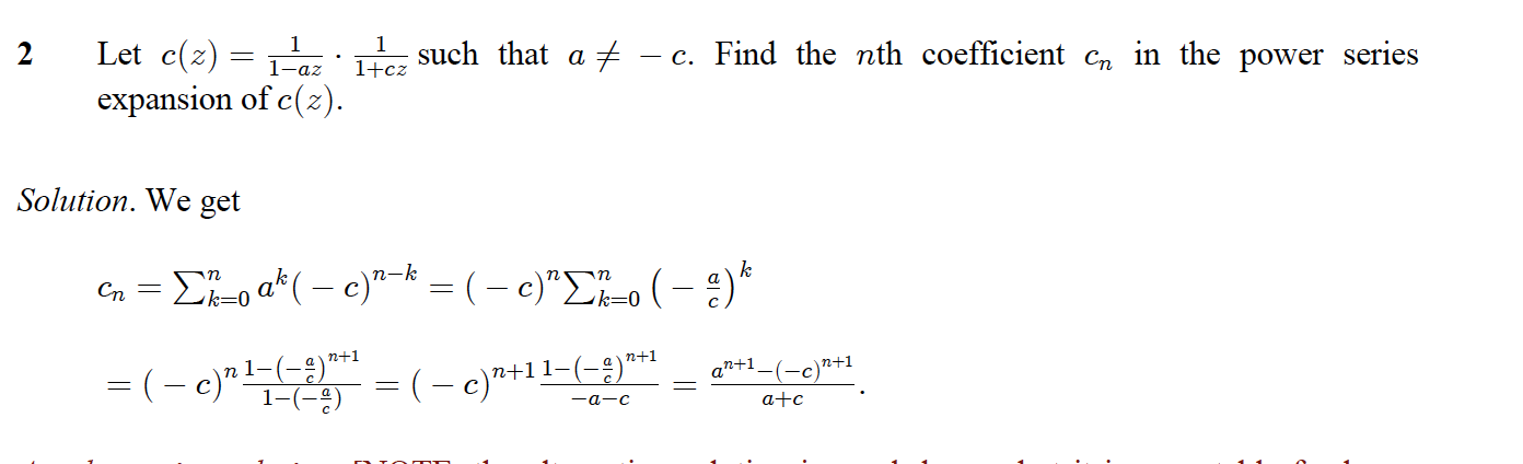 Solved Solve It As Find The 8th Coefficient Cn In The Pow Chegg Com