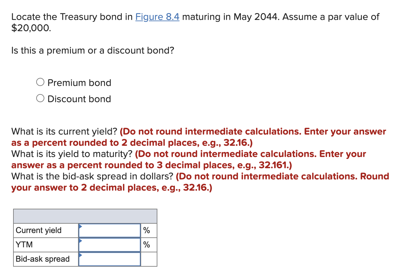 Solved Locate the Treasury bond in Figure 8.4 maturing in