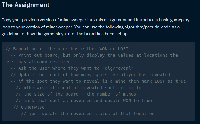 Solved Closed Lab 18: Basic Gameplay Loop for Minesweeper | Chegg.com
